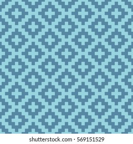 Squares Pixel Art Pattern. Checked Neutral Seamless Pattern for Modern Design in Flat Style. Tileable Geometric Vector Background.