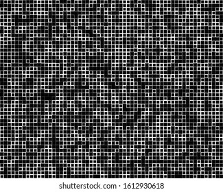 squares pixelated, block pixels random mosaic pattern / background. fusion checkered grid, mesh. shuffle, diffuse scatter squares. clutter matrix. geometric jumble texture. fragmentation vector art