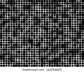squares pixelated, block pixels random mosaic pattern / background. fusion checkered grid, mesh. shuffle, diffuse scatter squares. clutter matrix. geometric jumble texture. fragmentation vector art