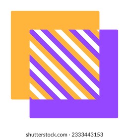 Diseño de elementos de folletos en cuadrado morado y naranja. Formas geométricas. Ilustración vectorial con espacio de copia vacío para texto. Formas editables para la decoración de afiches. Marco creativo y personalizable