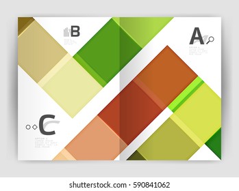 Cuadrados y rectángulos una plantilla de folleto4. Diseño de vectores para diseño de flujo de trabajo de infografías, diagrama, opciones de número o diseño web