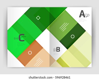 Squares and rectangles a4 brochure template. Vector design for infographics workflow layout, diagram, number options or web design