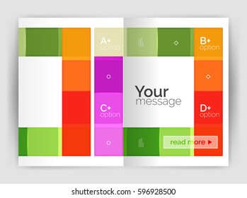 Squares and rectangles a4 brochure template. Vector design for infographics workflow layout, diagram, number options or web design