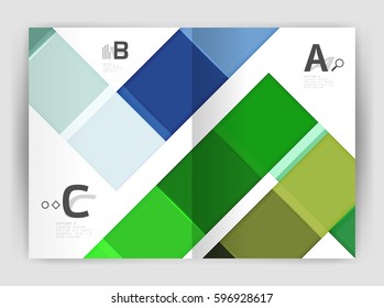 Squares and rectangles a4 brochure template. Vector design for infographics workflow layout, diagram, number options or web design