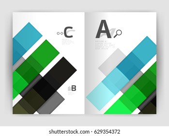 Squares and rectangles a4 brochure template. Vector design for infographics workflow layout, diagram, number options or web design