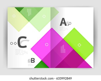 Squares and rectangles a4 brochure template. Vector design for infographics workflow layout, diagram, number options or web design