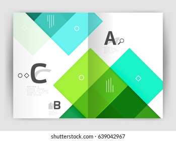 Squares and rectangles a4 brochure template. Vector design for infographics workflow layout, diagram, number options or web design