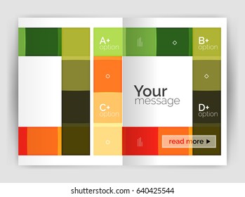 Squares and rectangles a4 brochure template. Vector design for infographics workflow layout, diagram, number options or web design