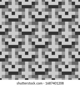 Squares, rectangles, figures seamless pattern. Folk wallpaper. Checks, blocks, shapes ornate. Geometric background. Tribal motif. Ethnic ornament. Textile print, abstract design. Geometrical vector.
