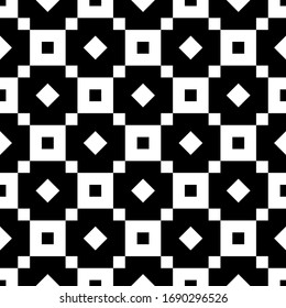 Squares, rhombuses seamless pattern. Folk wallpaper. Geometric background. Checks, diamonds ornate. Tribal motif. Ethnic ornament. Textile print, web design, geometry abstract. Geometrical image.