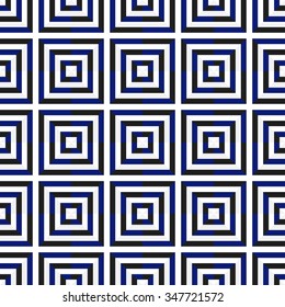 Squares Seamless Pattern. Ceramics Seamless Pattern. Ethnic background. Zigzag pattern. Geometric background. Abstract Background. Tiled textile pattern. Grid background. Vector Regular Texture.