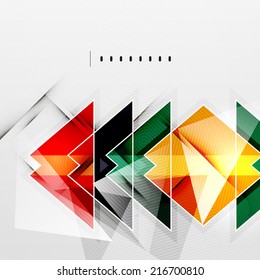 Squares and shadows - colorful geometric futuristic tech abstract background