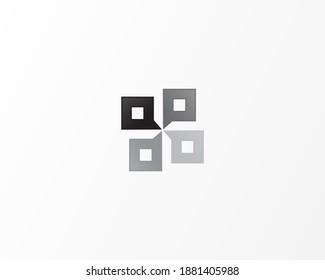 Identidad de diseño de logotipo de icono de forma cuadrada