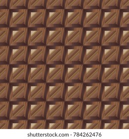 Squares. Shiny squares. Background of square elements of metallic shade. Background of square elements of a chocolate shade
