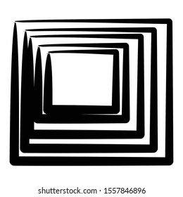 Squares, simple geometric shape, vector design element, isolated on white, line art template 