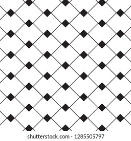Squares and small black squares on white background. Geometric patterns.