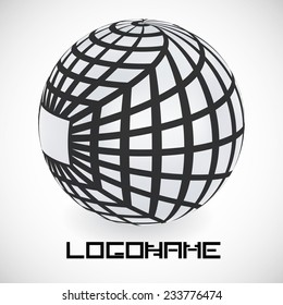  Squares in Sphere Form . Technology Icon. 