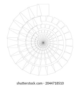 Squares in spiral form. Abstract background or icon or logo.