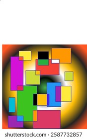 squares with striking colors, create imagination