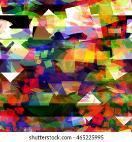 Squares and stripes. Abstract vector colorful pattern.  Watercolor effect.