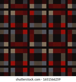 Squares of stripes. Ethnic boho ornament. Seamless pattern. Tribal motif. Vector illustration for web design or print.