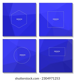 squares template with abstract geometric blue gradient background for business