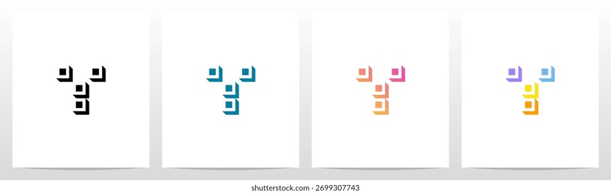 	
Quadrados Azulejos Negativo Espaço Caixa Isométrica Inicial Letra Logotipo Design Y