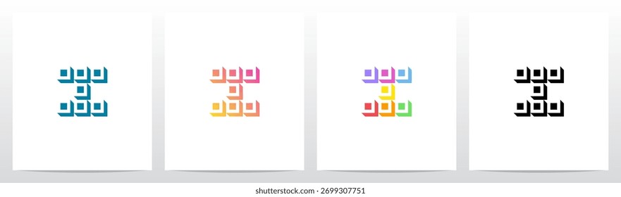 	
Squares Tiles Negative Space Box Isometric Initial Letter Logo Design I