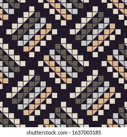 Squares and triangles. Design of geometric shapes. Seamless pattern. Vector illustration for web design or print.
