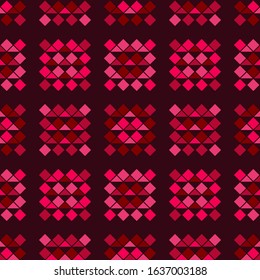 Squares and triangles. Design of geometric shapes. Seamless pattern. Vector illustration for web design or print.