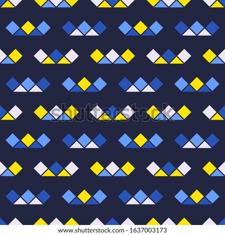 Squares and triangles. Design of geometric shapes. Seamless pattern. Vector illustration for web design or print.