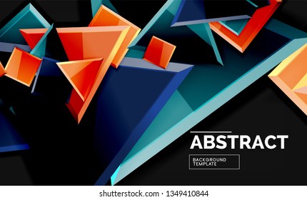 Squares and triangles geometrical background. Vector template