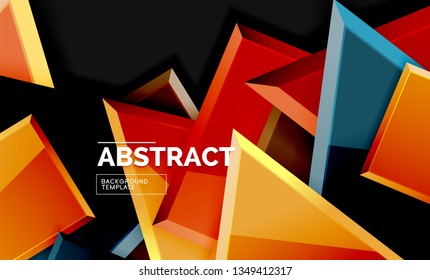 Squares and triangles geometrical background. Vector template