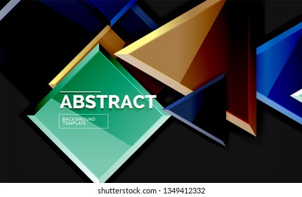 Squares and triangles geometrical background. Vector template