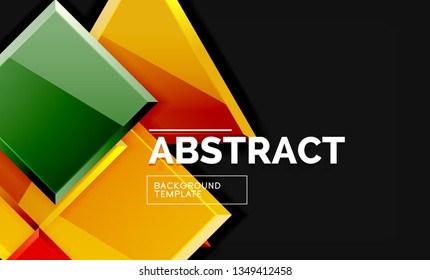 Squares and triangles geometrical background. Vector template