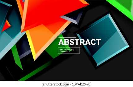 Squares and triangles geometrical background. Vector template