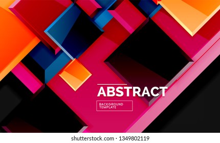 Squares and triangles geometrical background. Vector template