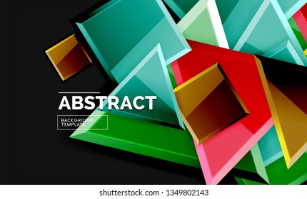 Squares and triangles geometrical background. Vector template