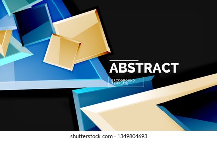 Squares and triangles geometrical background. Vector template