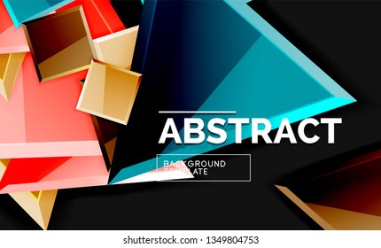 Squares and triangles geometrical background. Vector template