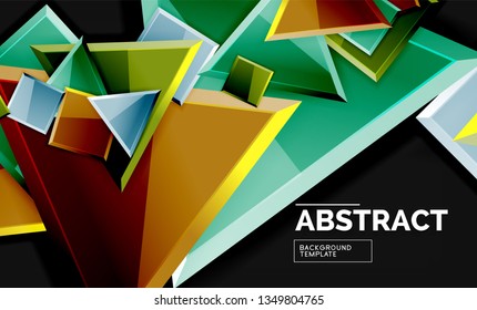 Squares and triangles geometrical background. Vector template