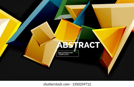 Squares and triangles geometrical background. Vector template