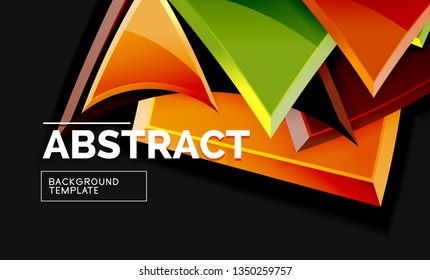 Squares and triangles geometrical background. Vector template