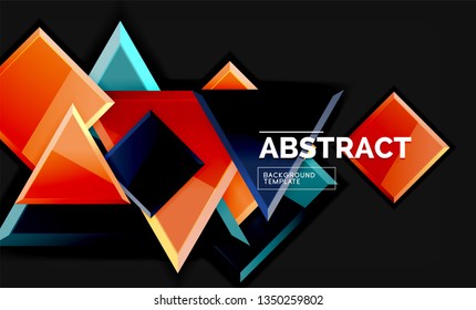 Squares and triangles geometrical background. Vector template