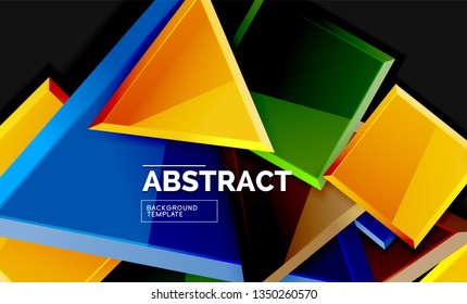 Squares and triangles geometrical background. Vector template