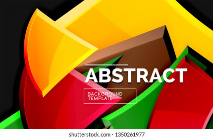 Squares and triangles geometrical background. Vector template