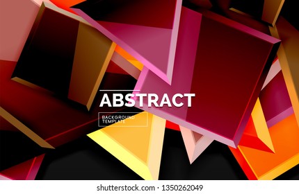Squares and triangles geometrical background. Vector template