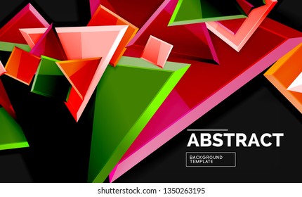 Squares and triangles geometrical background. Vector template