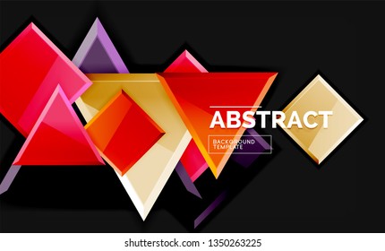 Squares and triangles geometrical background. Vector template