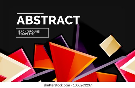 Squares and triangles geometrical background. Vector template
